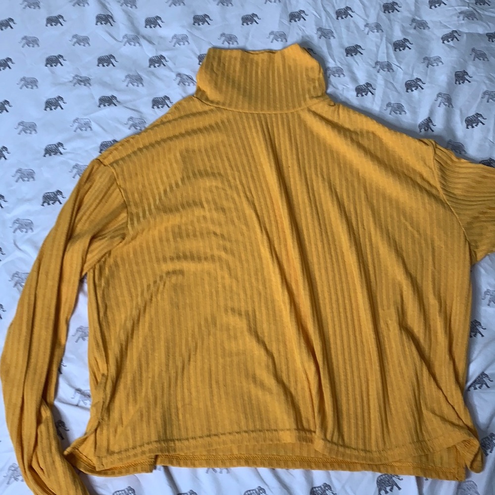 Forever 21 Yellow Cropped Turtleneck